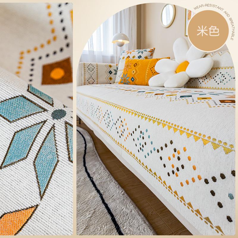 

Special Light Luxury Bohemian Sofa Cushion Four Seasons Universal Sofa Cover High-End Non-Slip Cover Towel 70*70cm