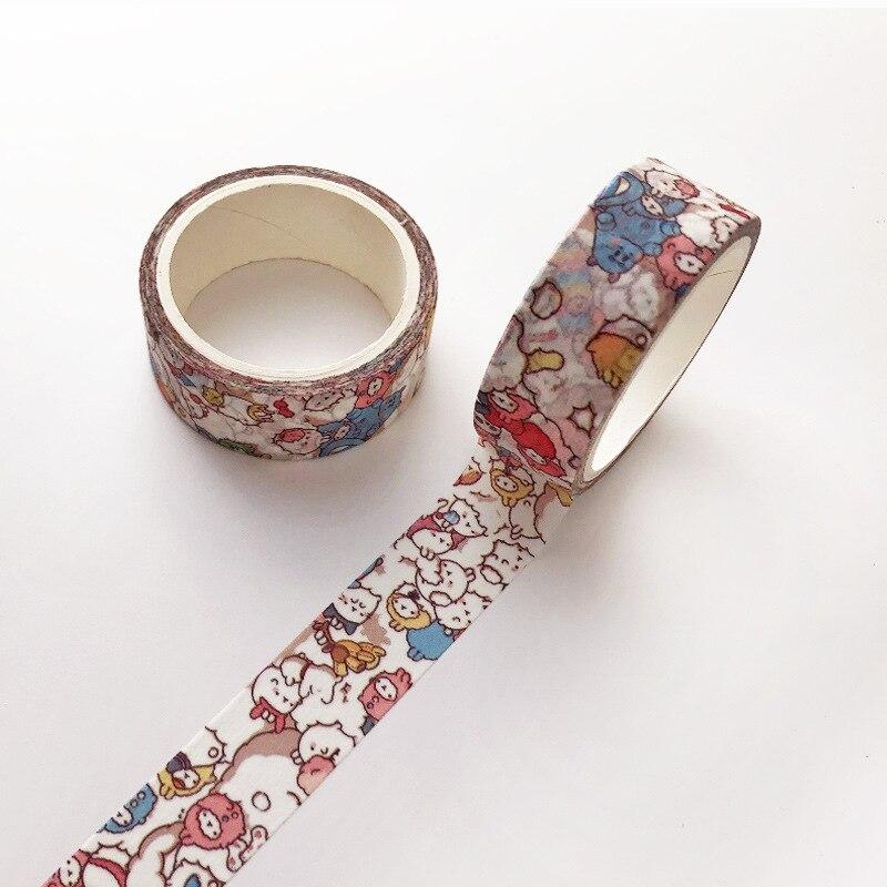 5m Cartoon Animal Plants Pattern Washi Tape Decorative Sticker Stationery Planner Tape Sticker DIY Scrapbooking Journal Decor
