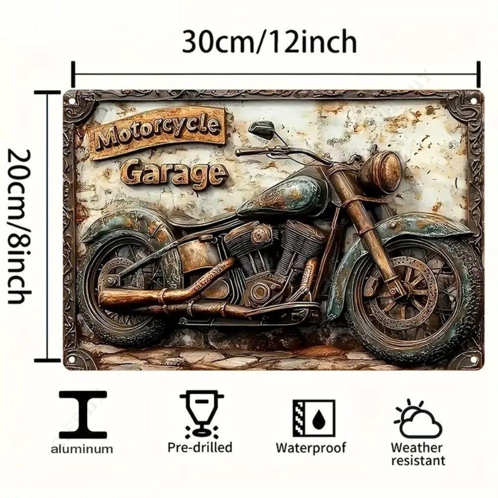 Moto metal interior plaque in the garage in the bar on the wall 20x30cm