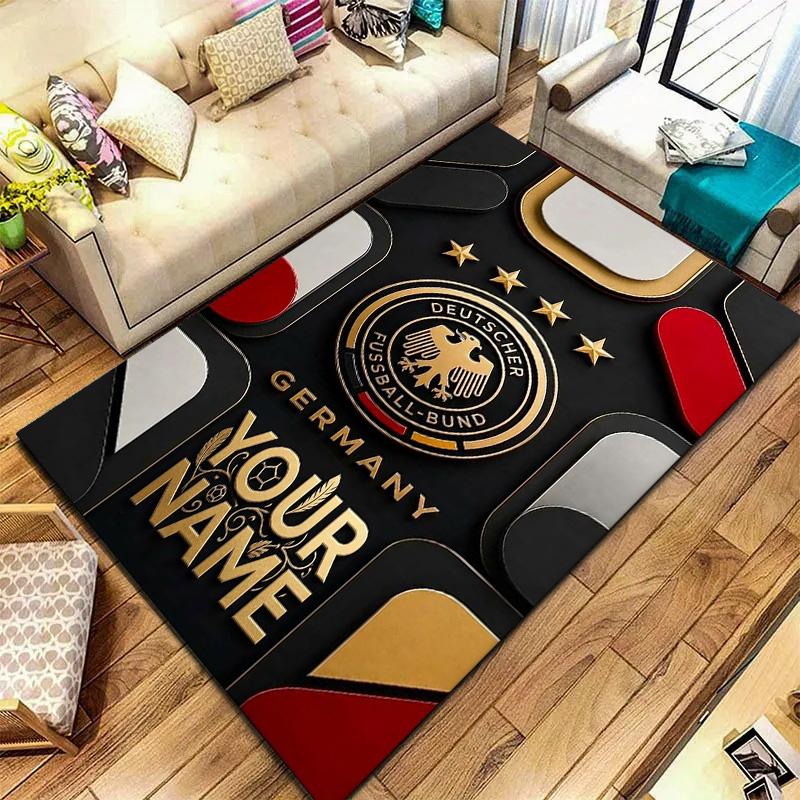 Germany Football Crest Custom Name Carpet Rug For Living Room Bedroom Home Sofa Decoration Kids Play Nonslip Floor Mat
