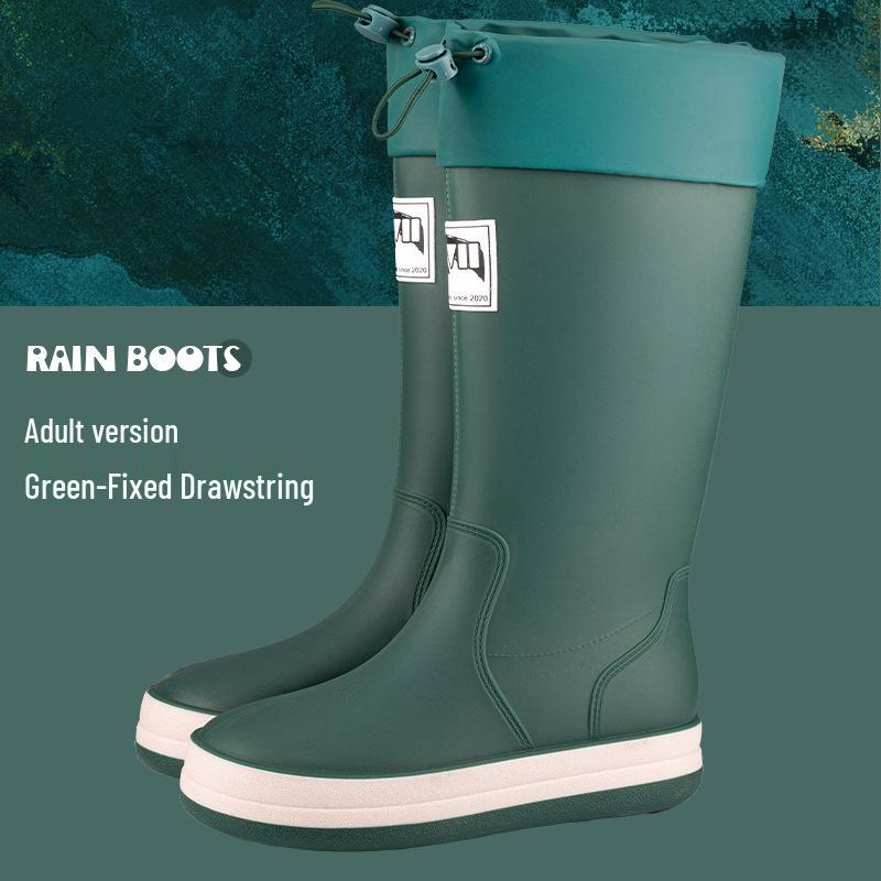 Wasserdichte Mid-Calf Anti-Rutsch Stiefel mit Kordelzug für Alle Jahreszeiten - Eltern-Kind-Stil Japanische Gummistiefel für Männer