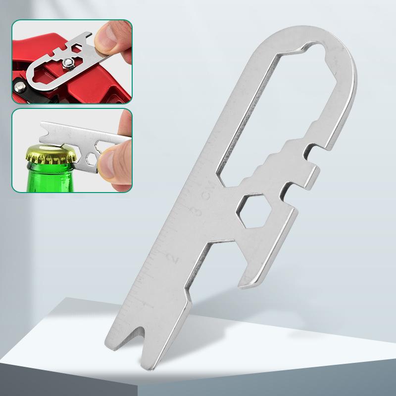 Small Multitools Wrench Phillips Screwdriver Carabiner Bottle Opener Ruler Outdoor Camping Hunting EDC Keychain Tools
