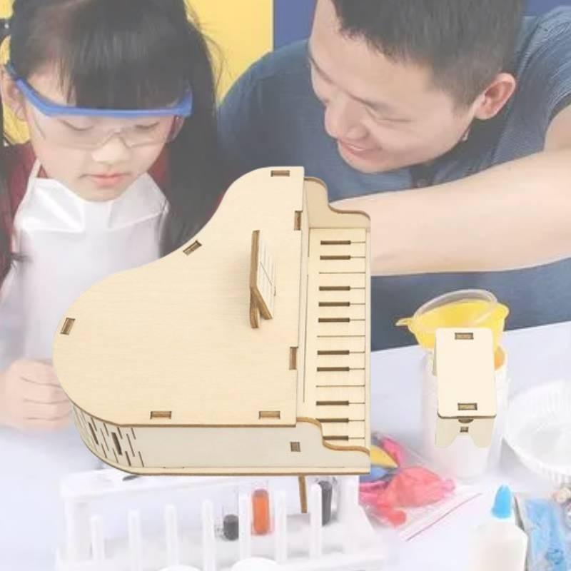 Wooden Diy Piano Music Box Handmade Science Experiment Educational Toy For Kids 23*15*4cm