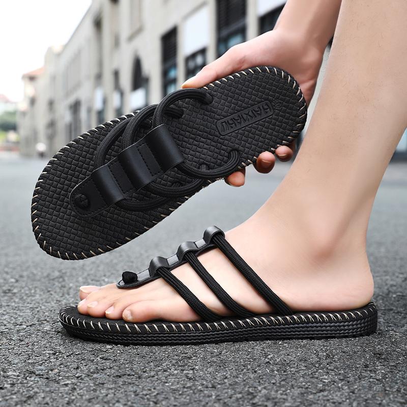 Men's flat sandals 2024 new summer soft sole non-slip casual flip-flops Light outdoor beach slippers home walking shoes