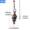 Colorful Crystal Pendulum Bronze Fashion Natural Gravel Resin Spring Hexagonal Cone Pendant