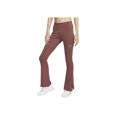 Sportswear Chill Knit Street Dance Series Ribbed Flared Slim Fit Comfortable Sports Long Pants Women Bottoms Red-Brown Sail-White FQ2114-218