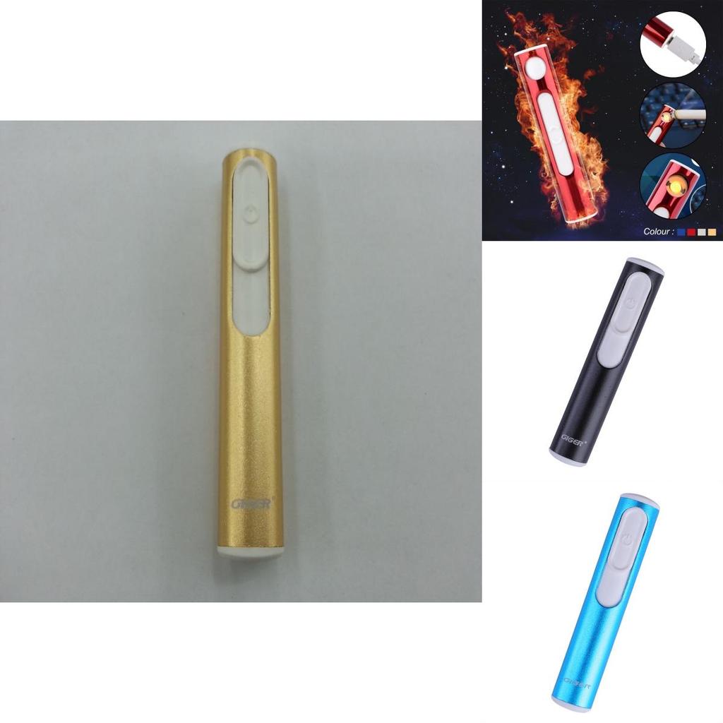 Silver Metal Shell Recharge Usb Lighter Electronic Mini Cigarette Arc Windproof