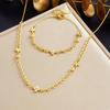 Elegant Gold-Plated Rhinestone Flower Chain Set with Irregular Patchwork Design