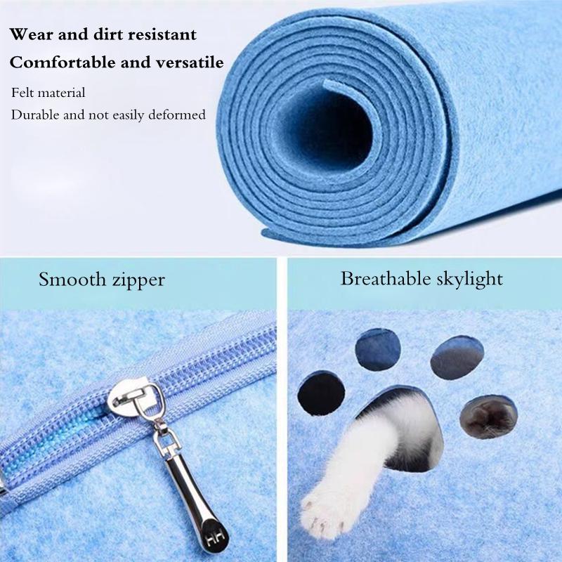 Cat Bed Detachable Natural felt Cat Bed Breathable Cat Cave Dark Gray Cat Bed House With Cushion for Pets Cats Pet Accessories