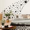 Star wall sticker black simple mixed size home decoration bedroom window children's room self-adhesive wall sticker