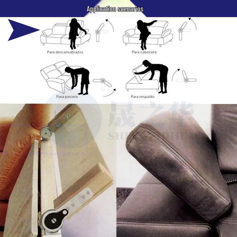 Multi-Position Adjustable Headrest and Armrest Hinge for Sofas