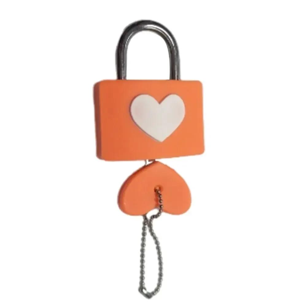 Colorful Heart-shaped Lock Anti-theft Rubber Sleeve Padlock Travel Luggage Suitcase Zipper Lock Portable Drawer Diary Lock