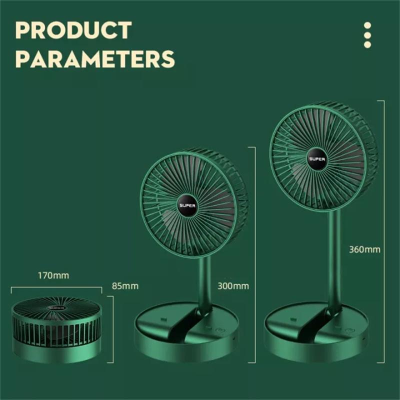Handheld Mini Fan Usb Charging 3-speed Adjustable Telescopic Folding 2000mah Large Capacity Battery