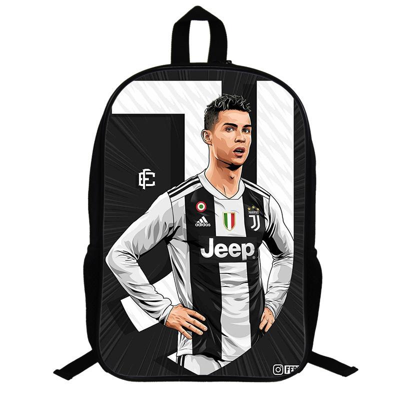 Zaino a Tema Ronaldo per Fan di Calcio Zaino per Studenti Scolastici Zaino per Bambini da 17 Pollici