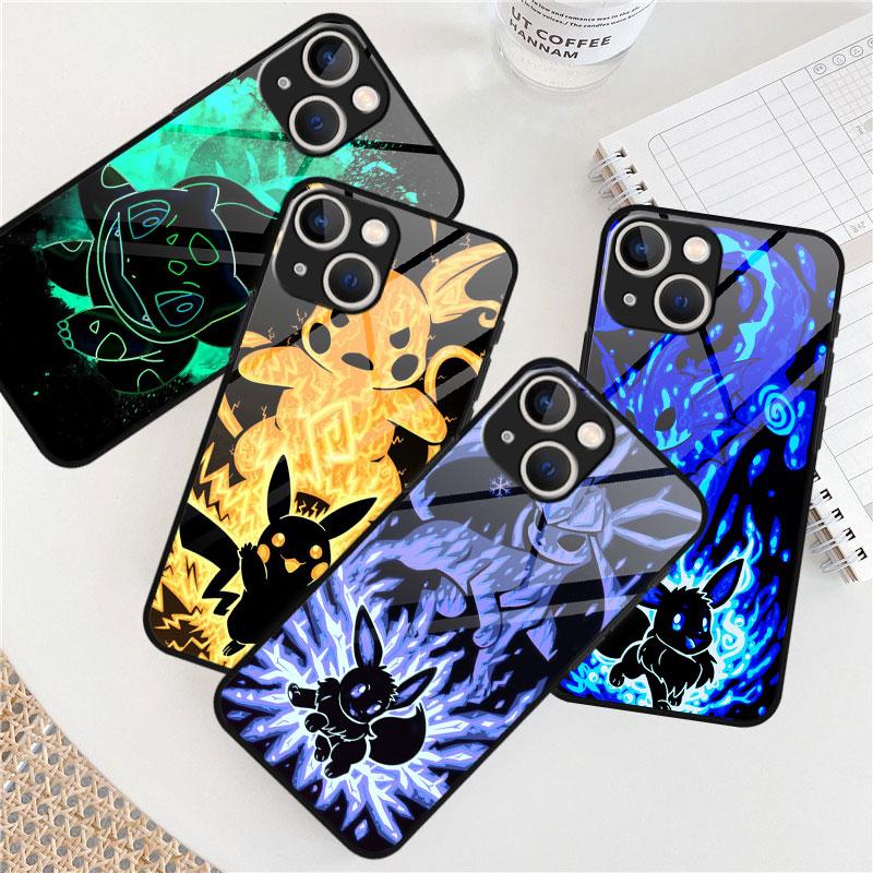 Pokemon Pikachu Phone Case For Iphone 14 Plus Xr 8 13 Pro Max 12 Mini Xs X Se 11 7 6s Plus 14pro 13 Tempered Glass Shell Cover