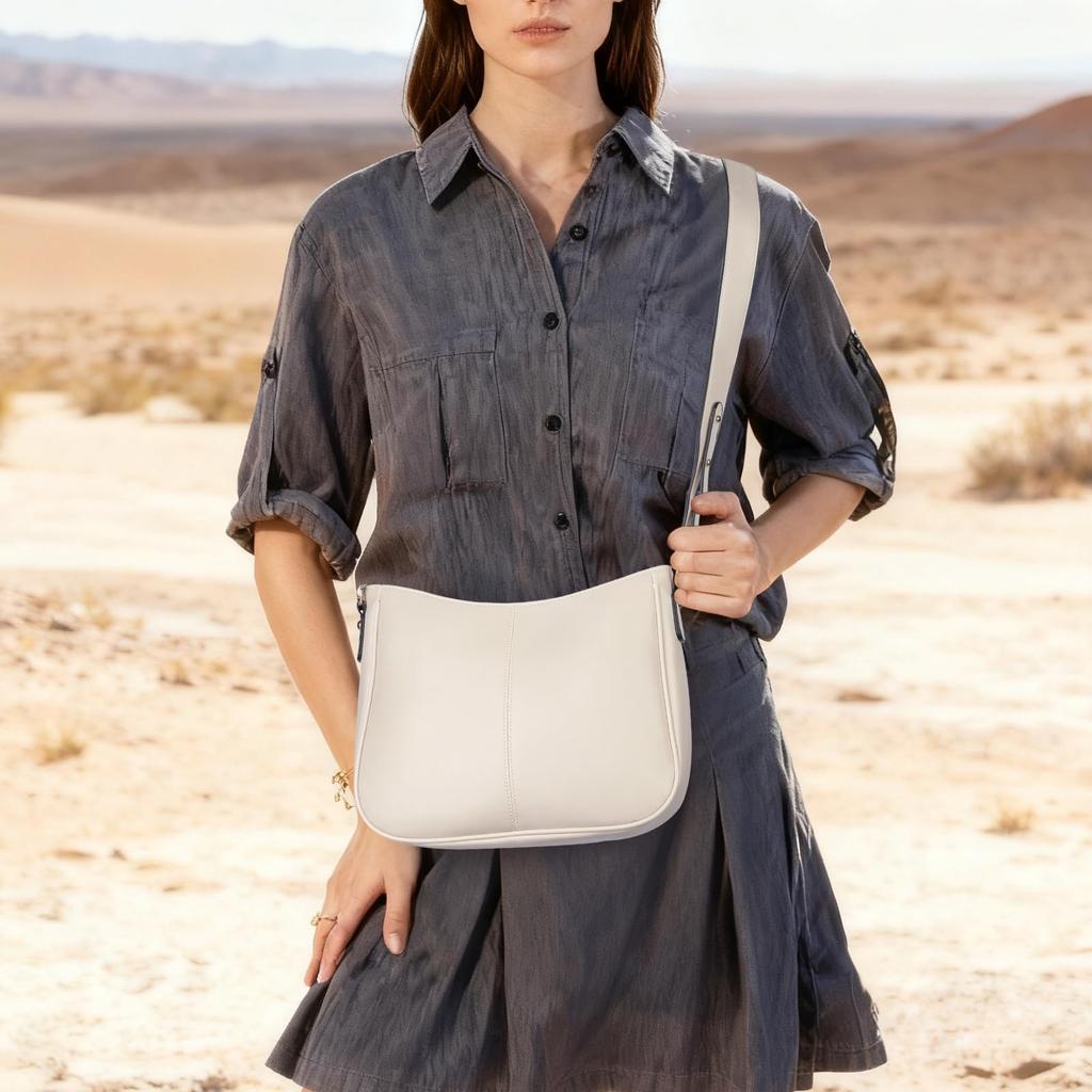 LEEXTON Damen-Lederschultertasche mit Außentasche, Wasserabweisend, Stilvoll und Lässig, Perfekt für Reisen