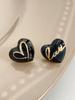 European & American C-Shaped Heart Velvet Stud Earrings for Women – Elegant Korean Style Accessories.