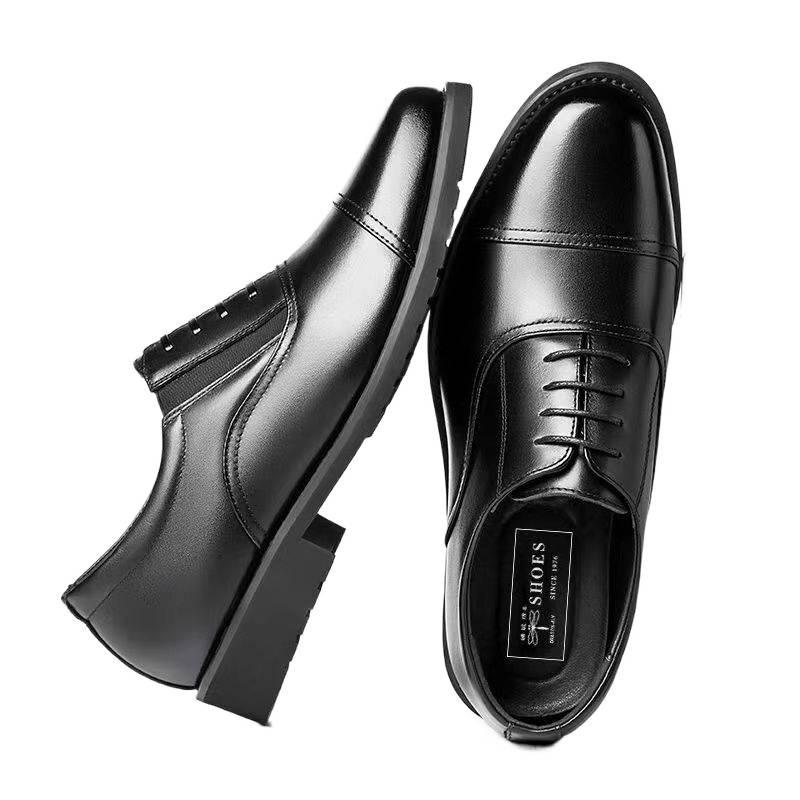 Dragonfly Men's Genuine Leather Business Casual Shoes - Soft, Comfortable, Non-Slip, Wear-Resistant Cowhide with Thin Sole