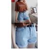 Summer Korean Women's New Curled-edge Casual Women High-waisted Shorts Jeans Women's Pants