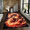 Fiery Warrior Designed floor mat, suitable as a non-slip mat for the living room or bedroom sofa