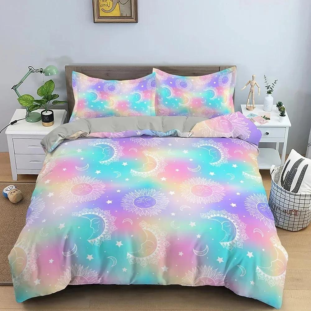 3D Sternenhimmel Bettbezug Set Luxus Galaxy Druck Bettwäscheset King Queen Full Bettdeckenbezug mit Kissenbezug Schlafzimmerdeko