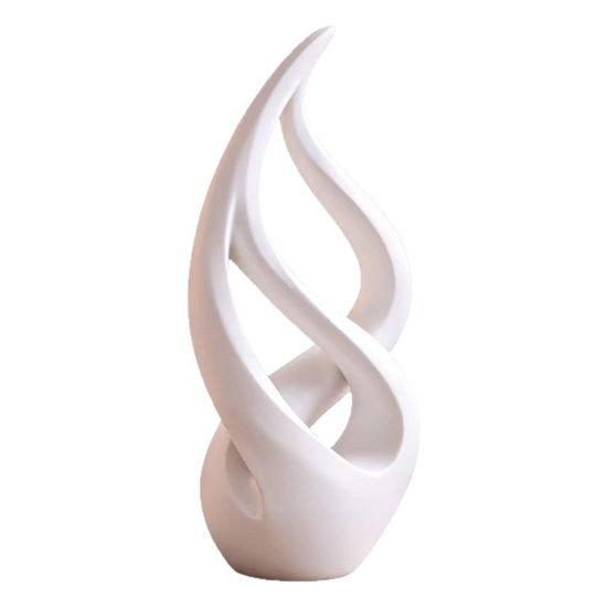 3D Printed Abstract Sculpture Modern Art Matte White Decor