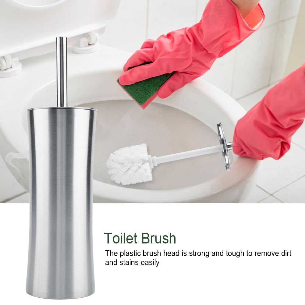 

Toilet Cleaner Brush Set Stainless Steel Holder Home Hotel Bathroom Cleaning Tool Set