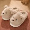 Cute bear cotton drag girl autumn and winter indoor home piled warm fluffy slippers can be worn outside