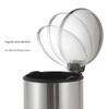 304 Stainless Steel Waste Bin with Slow Close Technology Foot Pedal and 90 Degree Lid Stay for Easy Cleaning
