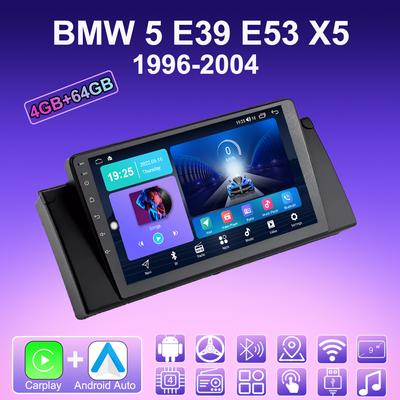 2 DIN Android Carplay Autoradio für BMW 5 E39 E53 X5 1996-2004 Multimedia-Player Head Unit Stereo GPS Navigation BT WIFI 4 + 64GB