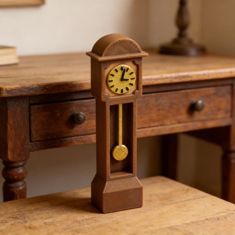 Dollhouse Miniature Clock Vintage Victorian Style Standing Mini Furniture For DIY Doll House Landscape Scene Decor Accessories