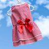 Yousheng Puppy Dress Plaid Printing Bow-knot Decor Apparel Two-legged Dog Costume Skirt for Summer