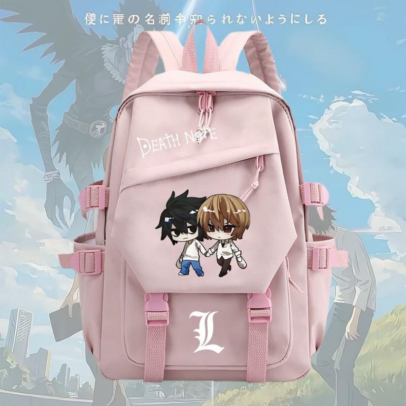 Anime Notebook L Light Yagami Cosplay School Backpack Teens Unisex Large Capacity Nylon Daily Use
