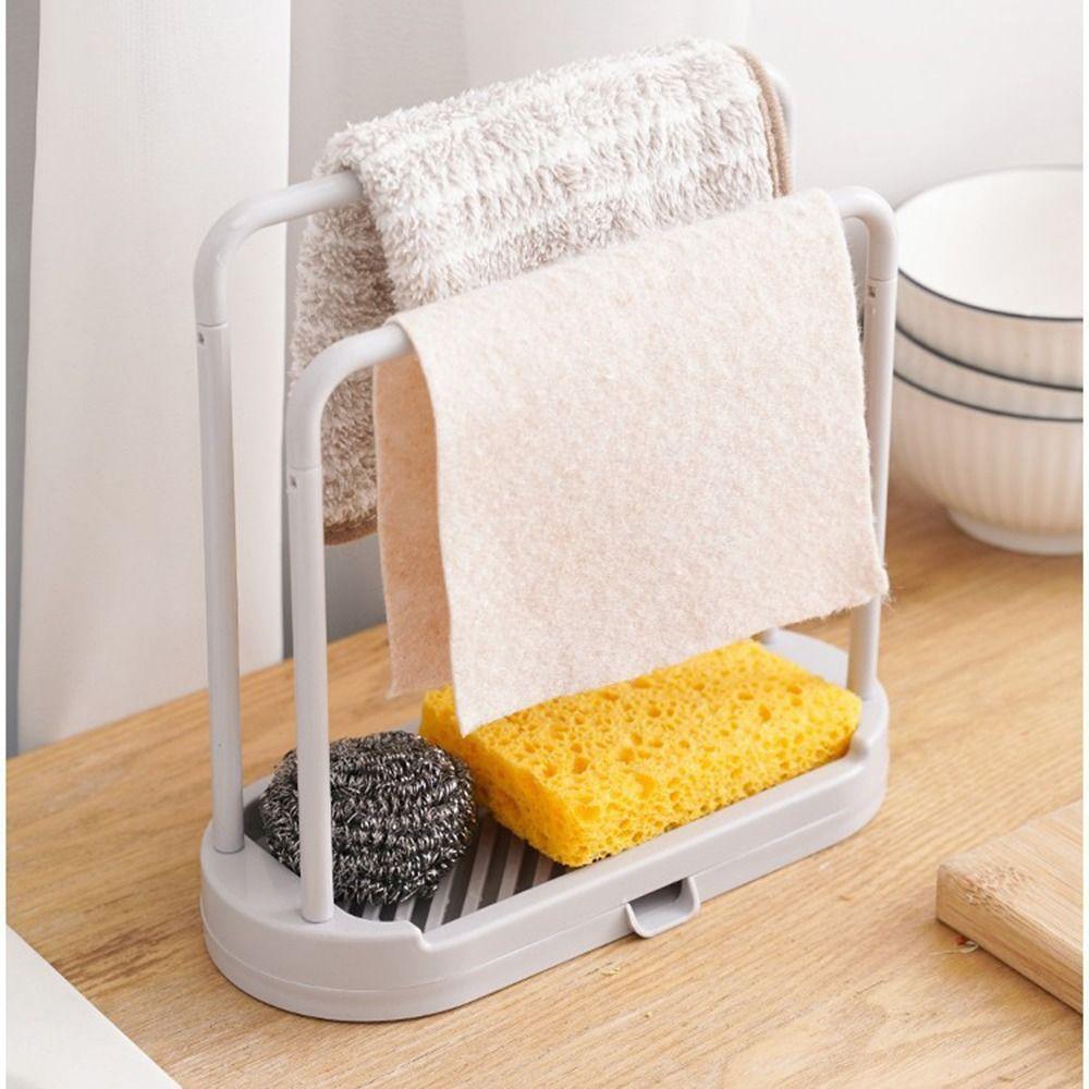 Detachable Sink Towel Drain Stand Double-Layer Countertop Rag Hanger  Under Sink