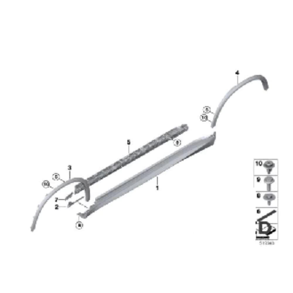 Smooth Plastic Rear Wheel Arch for BMW G18 X5 (51775A5CD57/51775A5CD58)