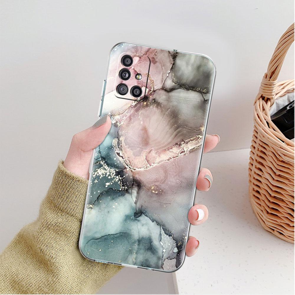 Marmor Klar Fall Für Samsung Galaxy A52 A12 A51 A32 A21s A71 A32 A22 50 A70 A31 A72 5G Telefon Abdeckung