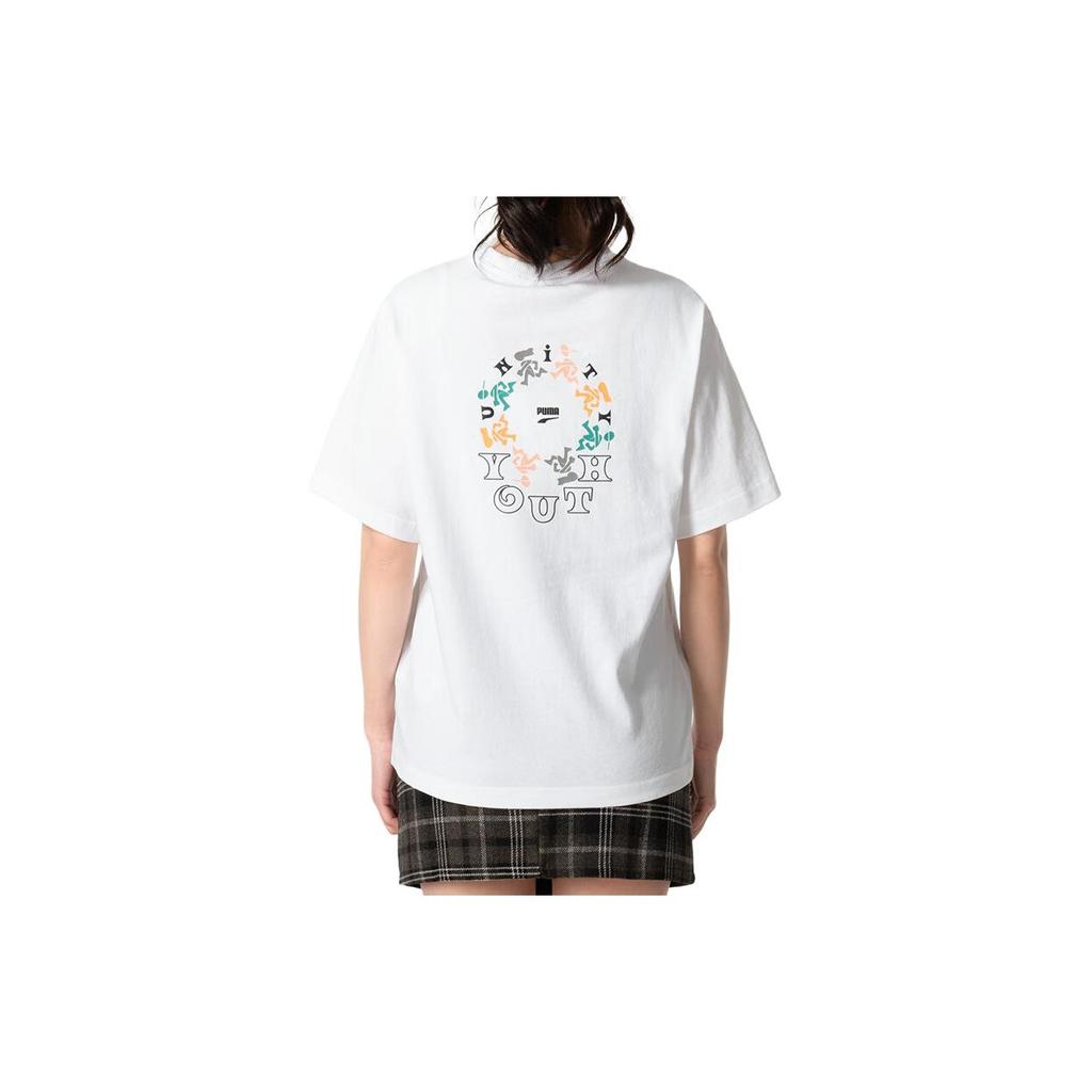 (WMNS) PUMA Youth Graphic T-shirt 'White' Women's 626119-52