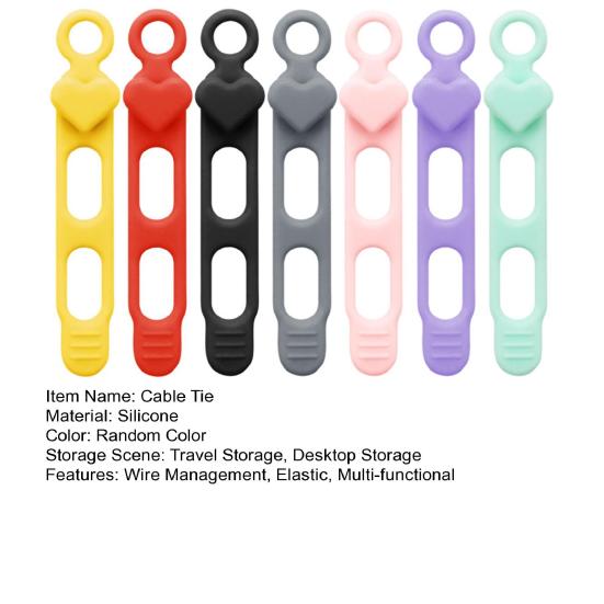 Silicone Cable Tie Earphone Phone Charger Computer Power Cord Bundling