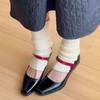 Thick Wedge Mixed Color Design Brand Mary Jane Shoes Women Elegant Backless Dress Shoes Comfort Square Toe Buckle Office Pumps