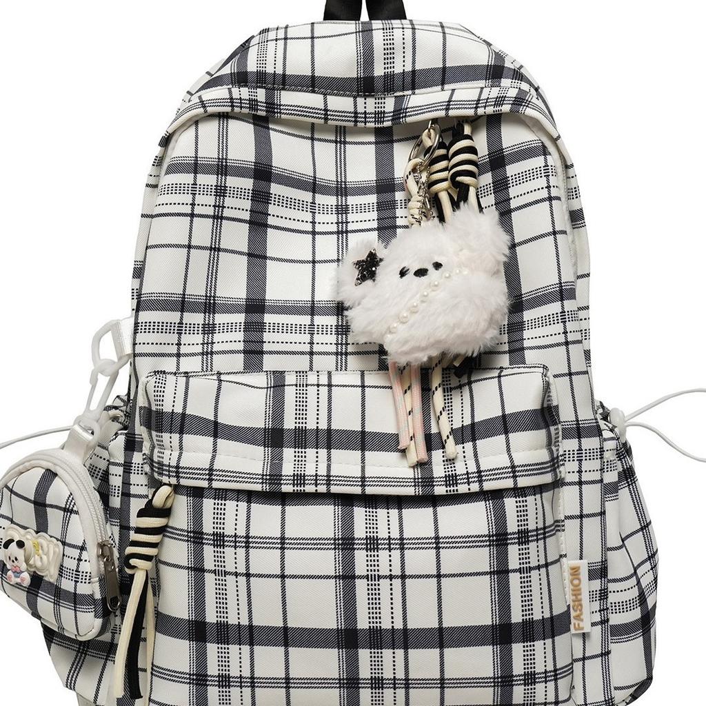 Zaino Estivo Vento Fresco Verde Menta a Quadretti Zaino Dolce Zaino Semplice da Viaggio Versatile Zaino per Scuola e Pendolari