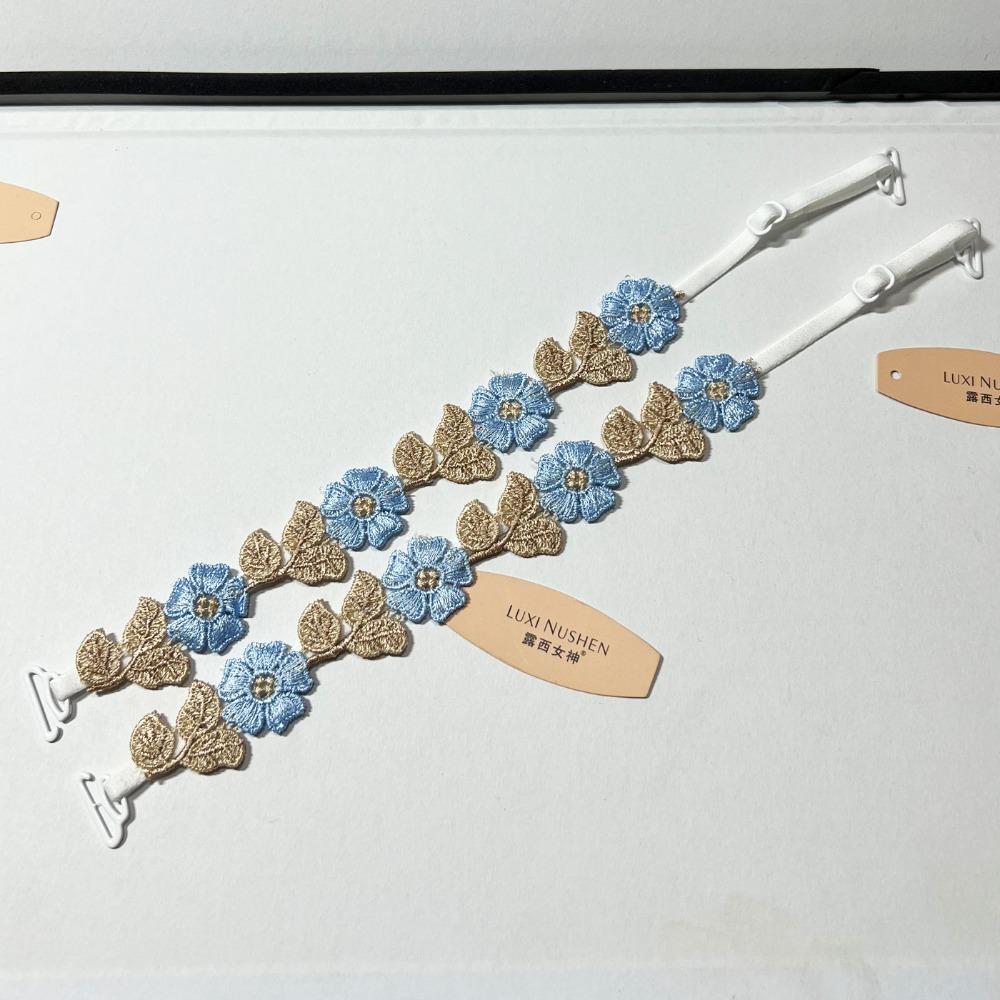 Adjustable Lace Lingerie Strap Embroidered Flowers Lace Shoulder Strap  Wedding Party Dress