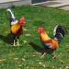 2PCS Chicken Sculpture Ornamental Chicken Fence Sculpture Garden Decorations Weatherproof for Garden Patio Backyard Decoration