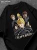 Legend of the Galactic Heroes schwarzes T-Shirt Herren T-Shirt Damen T-Shirts mit Buchstabendruck Kurze Ärmel T-Shirt Lässiges Street T-Shirt Top