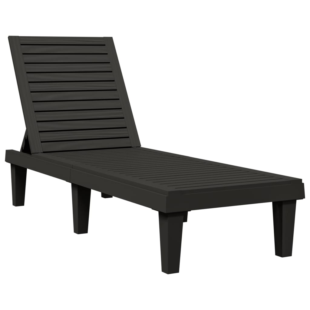 Sun Lounger Black 155x58x83 Cm Polypropylene