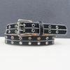 Double Pin Buckle Men's Heavy Industry Rivet Hollow Star Rivet Punk Style Personalized Rock Men and Women Belt Hip Hop American Trousers