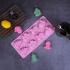 Christmas Theme Tree Santa Cake Chocolate 8cavity Silicone Mold