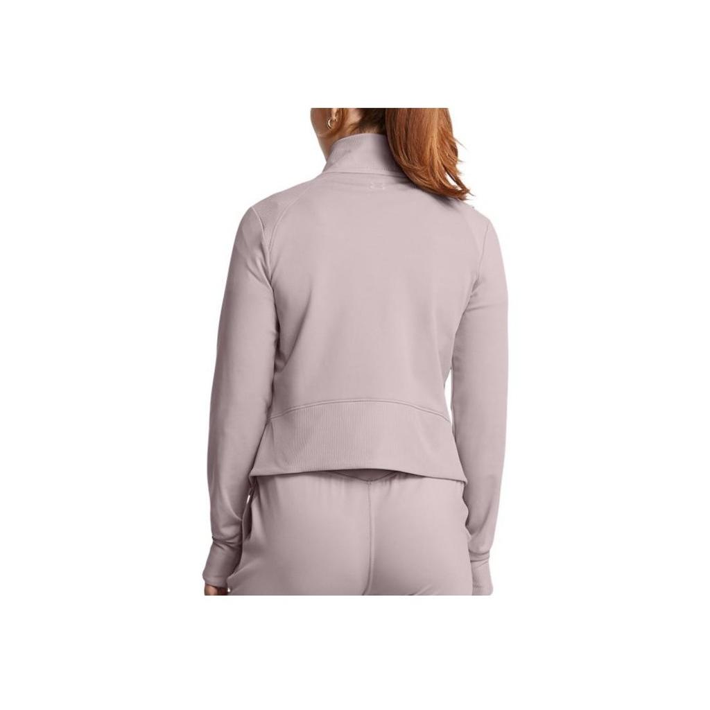 Under Armour Solid Color Stand Collar Zipper Design Raglan Long Sleeve Jacket Women Jacket Light-Pink 1379157-015