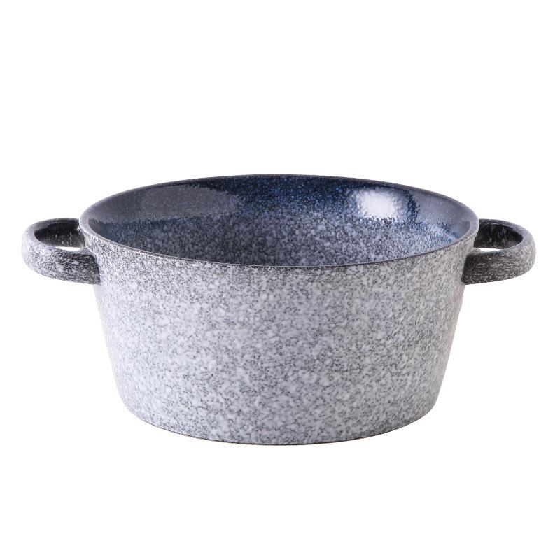 Large Double-Handled Ceramic Ramen & Soup Bowl