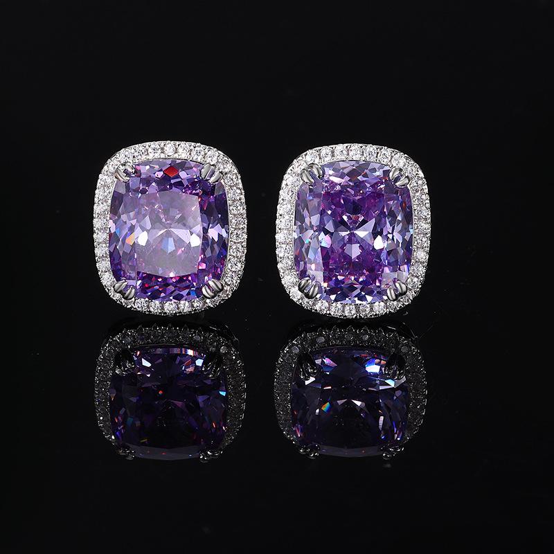 

Ювелирные изделия Медное основание Позолоченное Имитация Огранка «Птичье гнездо» Фиолетовый Простой набор Женский 12 * 16-10 * 12