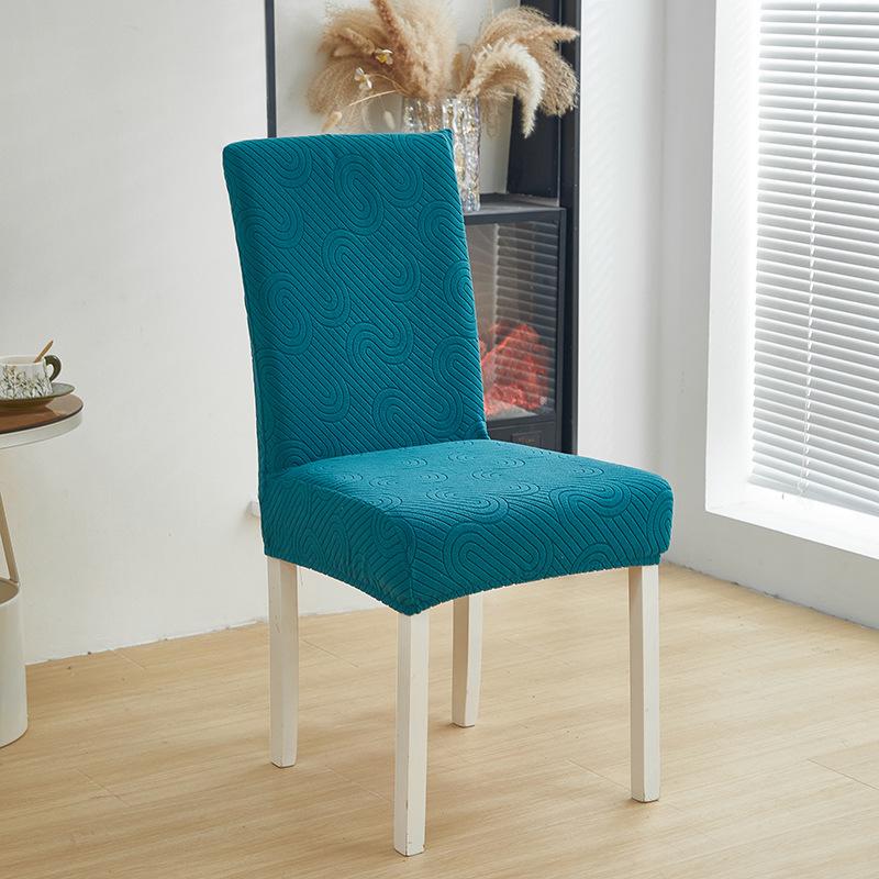 Elastic Jacquard Chair Cover Thickened All-Inclusive Fabric Chair Cover Hotel Backrest Integrated Stool Cover Dining Chair Cover